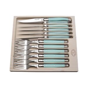 Jean Dubost Laguiole 12Pc Flatware Set, Turquoise